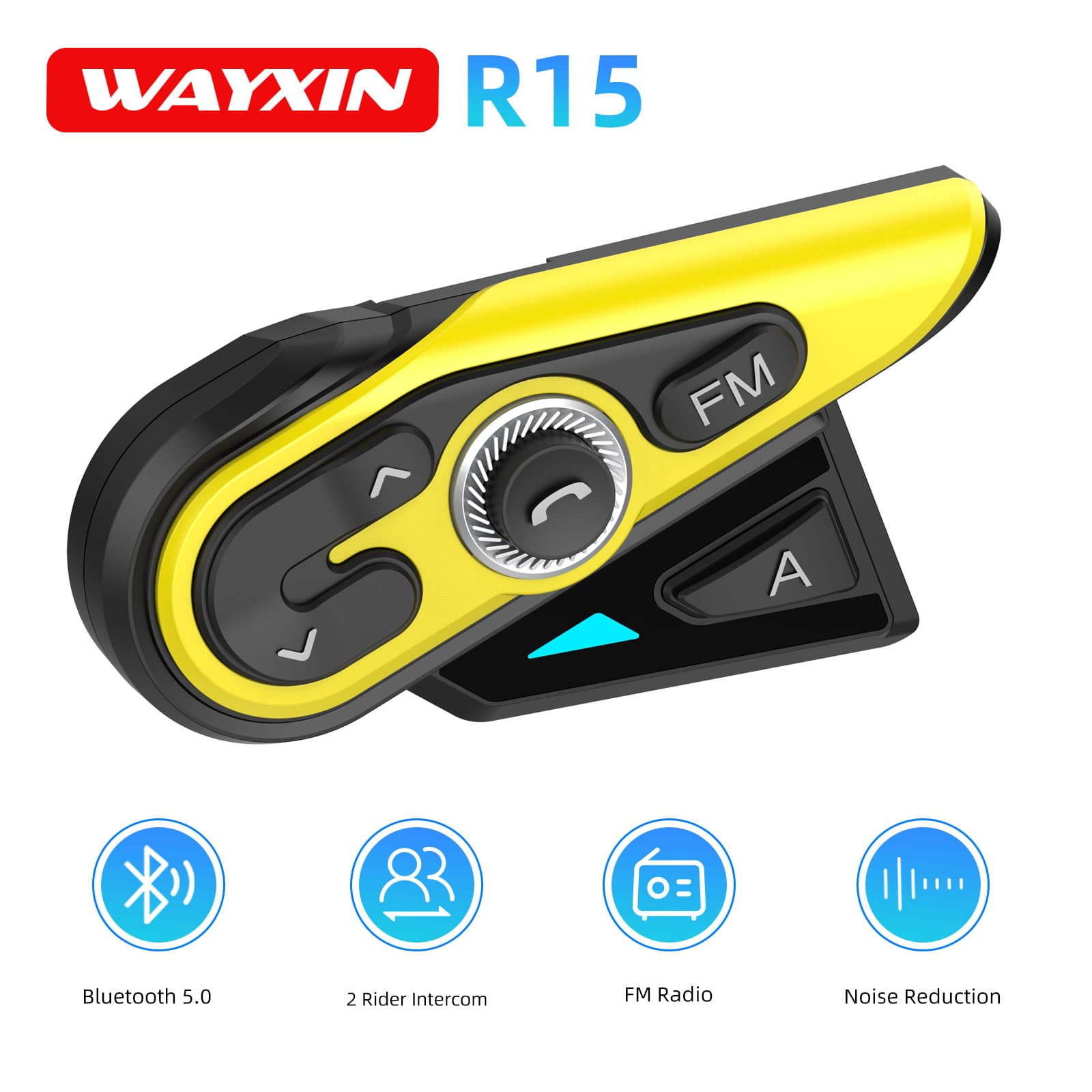 Universal Motorcycle Helmet Intercom Headset - WAYXIN R15 Motorcycle Bluetooth Helmet Headset