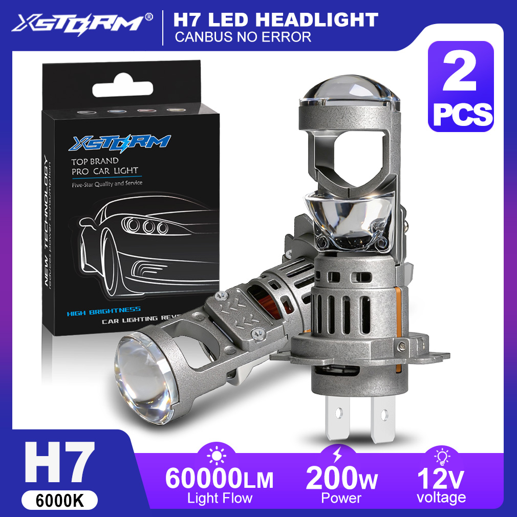 Universal Motorcycle Led Headlight Projector - XSTORM H7 LED Projector Lens Headlight
