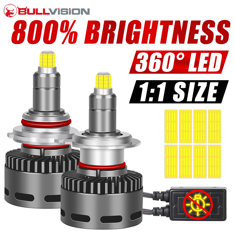 Universal Motorcycle Led Headlight Projector - H11 H1 H7 LED 360 Canbus