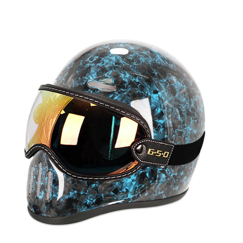 New Retro Carbon Fibre Full Fa - Carbon Fiber Lightweight Motorcycle Helmet recension och pris