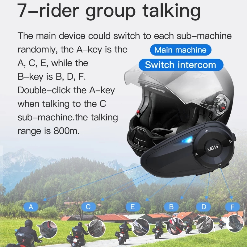EJEAS Q7 Motorcycle Helmet Hea - Universal Motorcycle Helmet Intercom Headset recension och pris