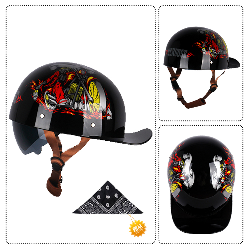 Uchoose Summer Motorcycle Casq - Vintage Open Face Retro Helmet recension och pris