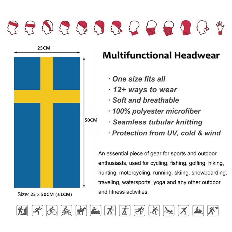 Sweden Flag Printed Bandana He - Riding Gear recension och pris