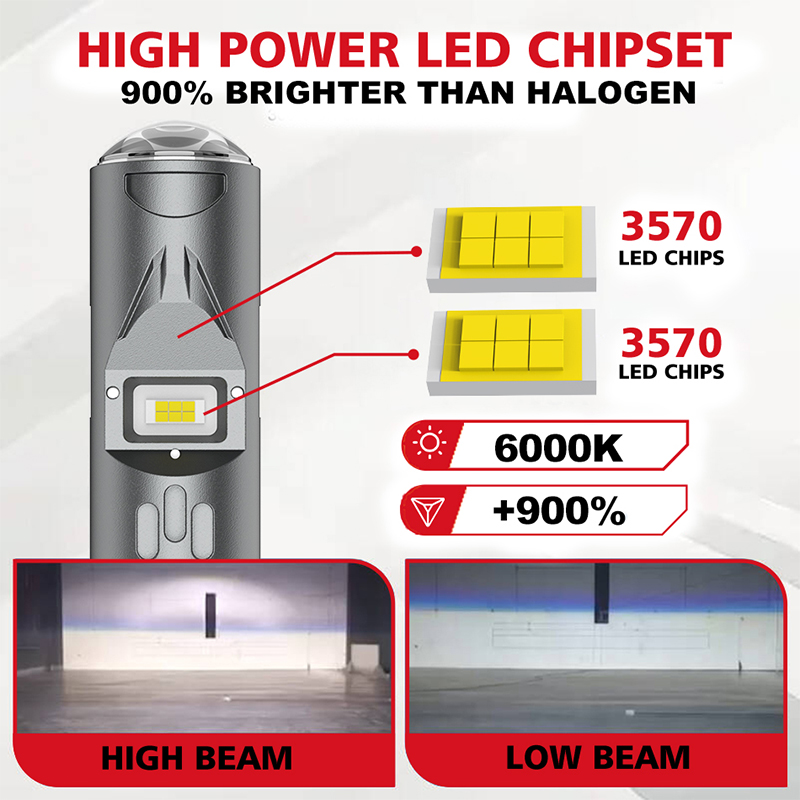 1x H4 LED Dual Color Motorcycl - Universal Motorcycle Led Headlight Projector recension och pris