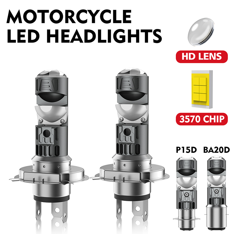 1x H4 LED Dual Color Motorcycl - Universal Motorcycle Led Headlight Projector recension och pris