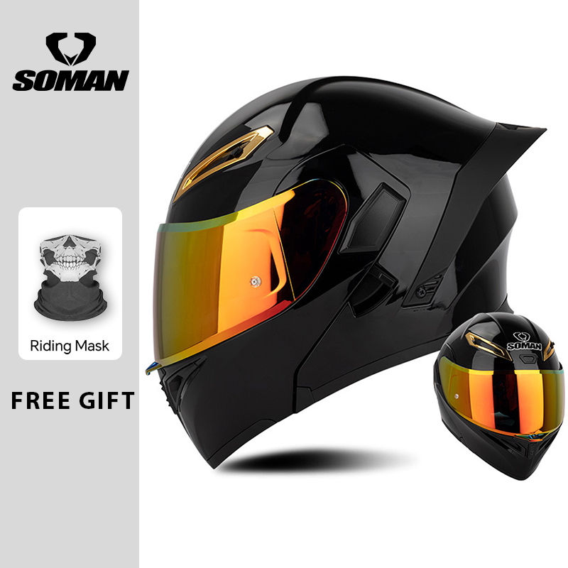 Unisex DOT Approved Dual Visor - Dual Visor Motorcycle Racing Helmet recension och pris