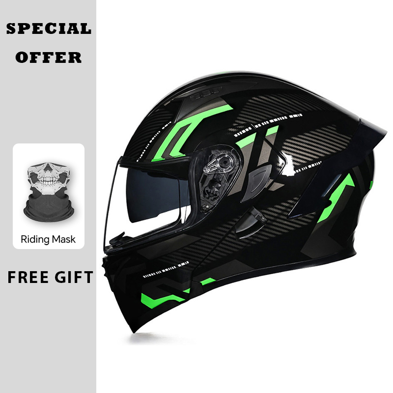 DOT Approved Motorcycle Flip U - Dual Visor Motorcycle Racing Helmet recension och pris