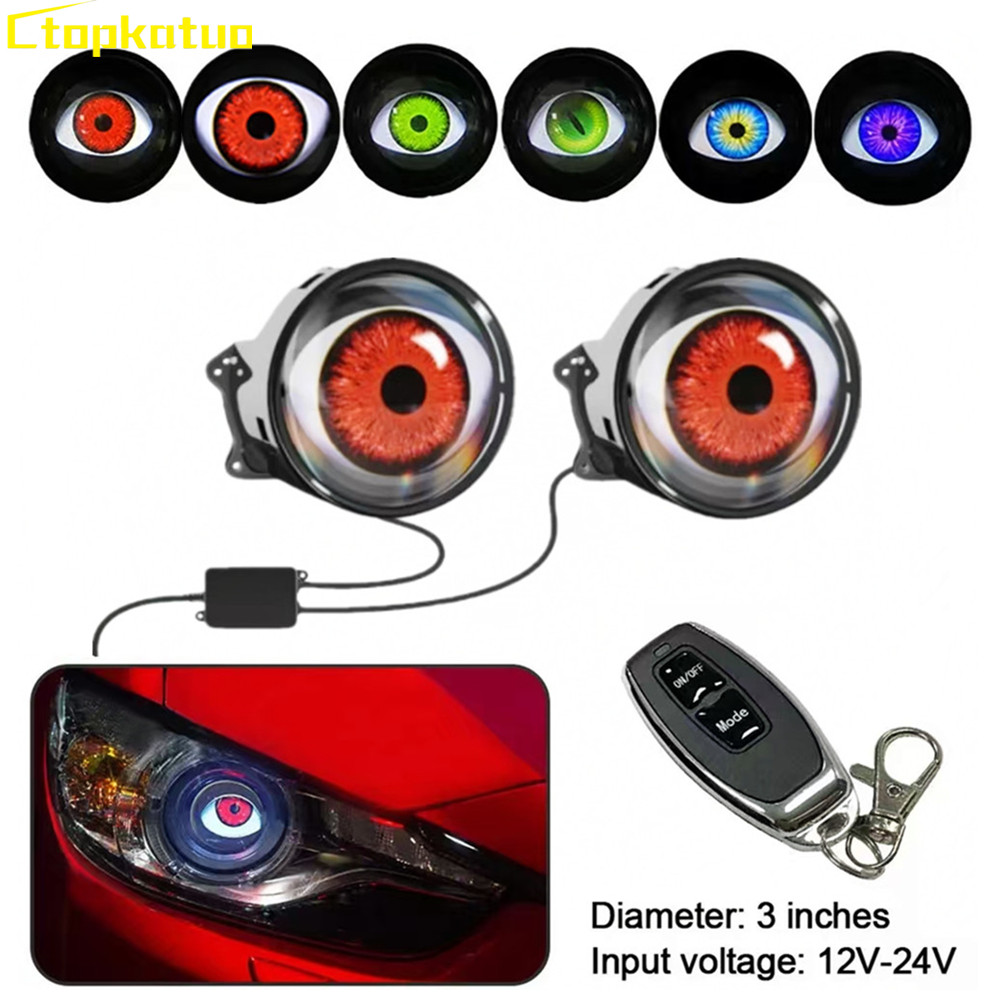2PCS Remote Control LED Eye Li - Universal Motorcycle Led Headlight Projector recension och pris