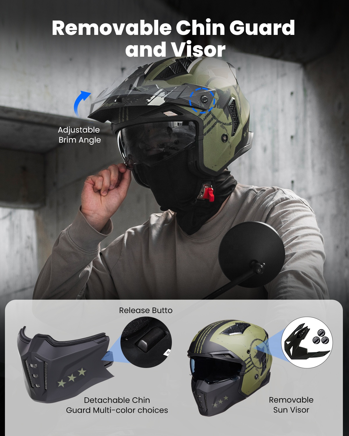 Open Face Motorcycle 3/4 Half  - Vintage Open Face Retro Helmet recension och pris