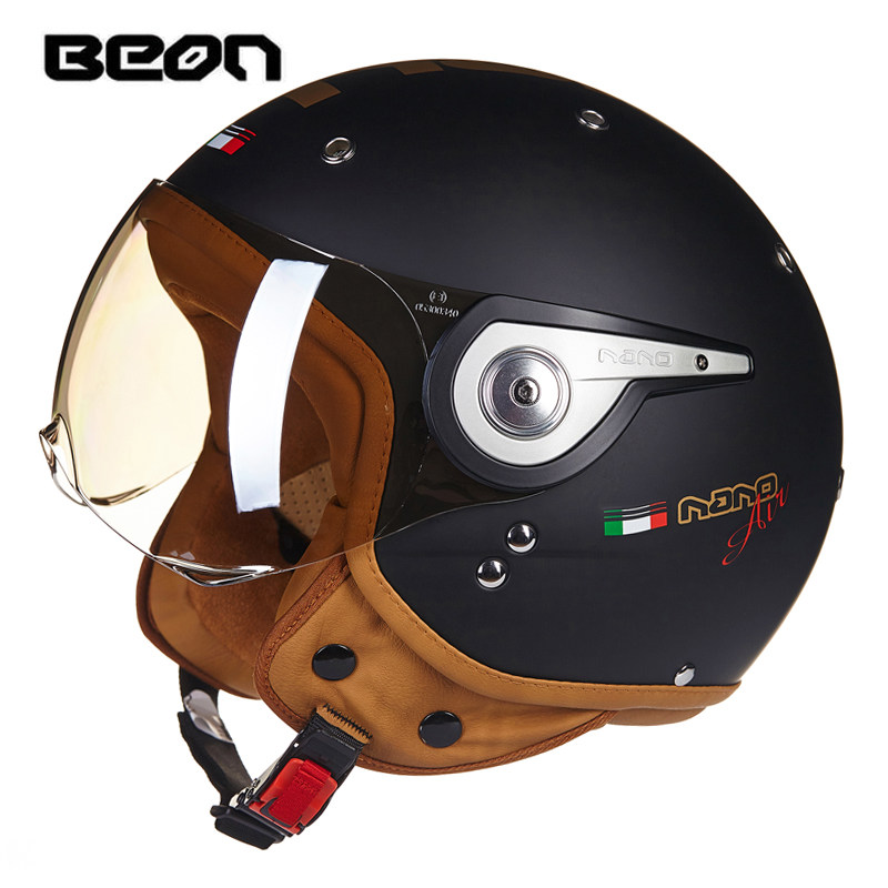 BEON B-110 Motorcycle Helmet b - Vintage Open Face Retro Helmet recension och pris