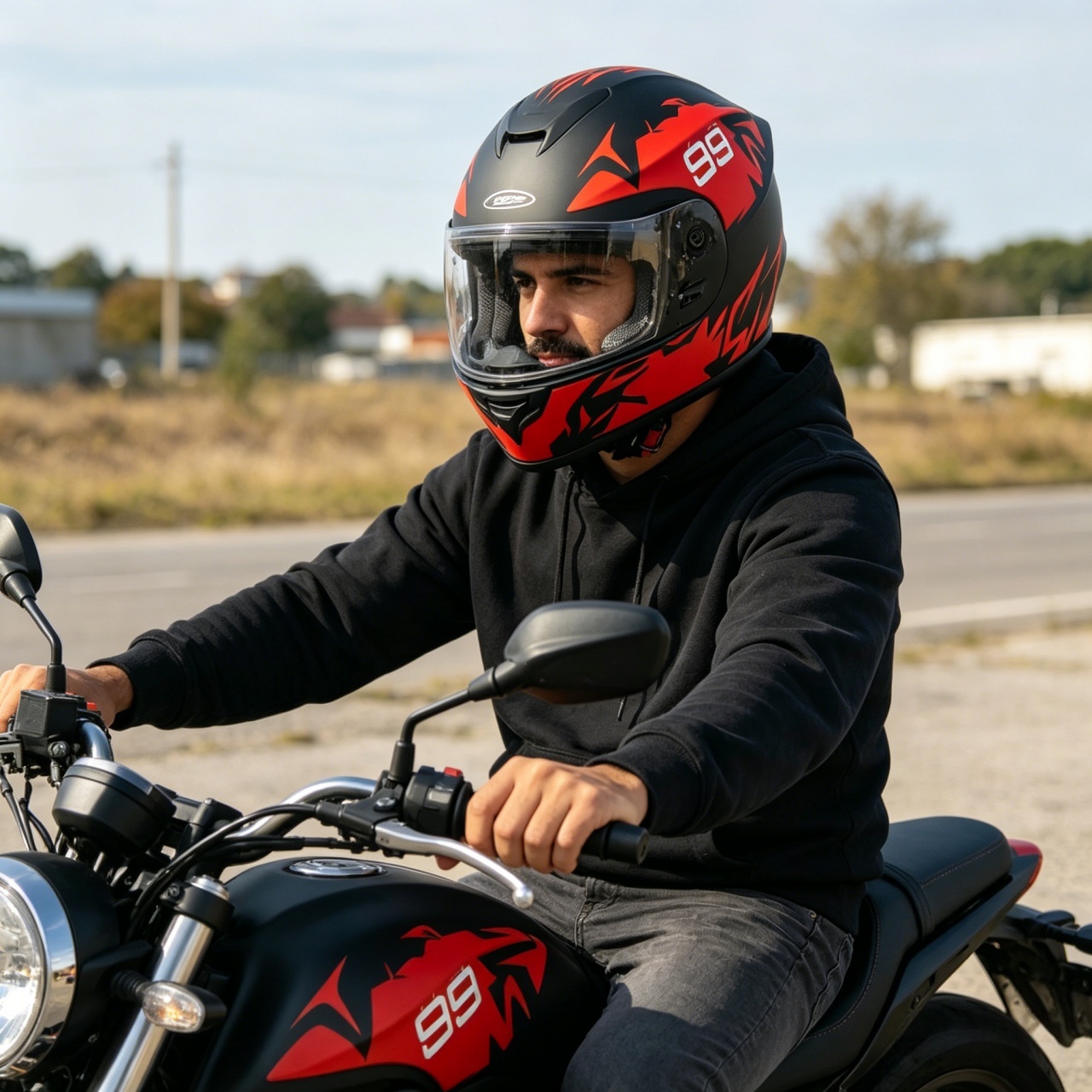 Men's Full Face Motorcycle Hel - Dual Visor Motorcycle Racing Helmet recension och pris
