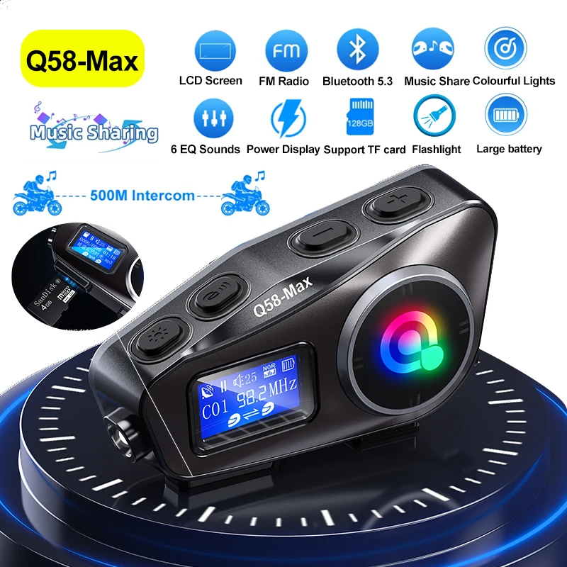 Motorcycle Helmet Wireless Blu - Universal Motorcycle Helmet Intercom Headset recension och pris