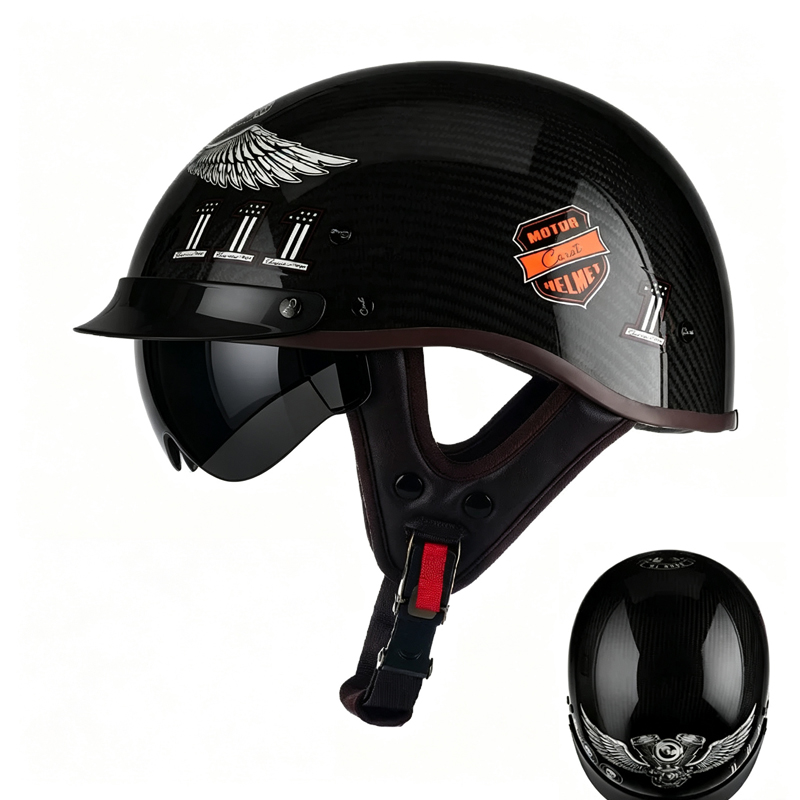 Carbon Fiber Motorcycle Half H - Carbon Fiber Lightweight Motorcycle Helmet recension och pris